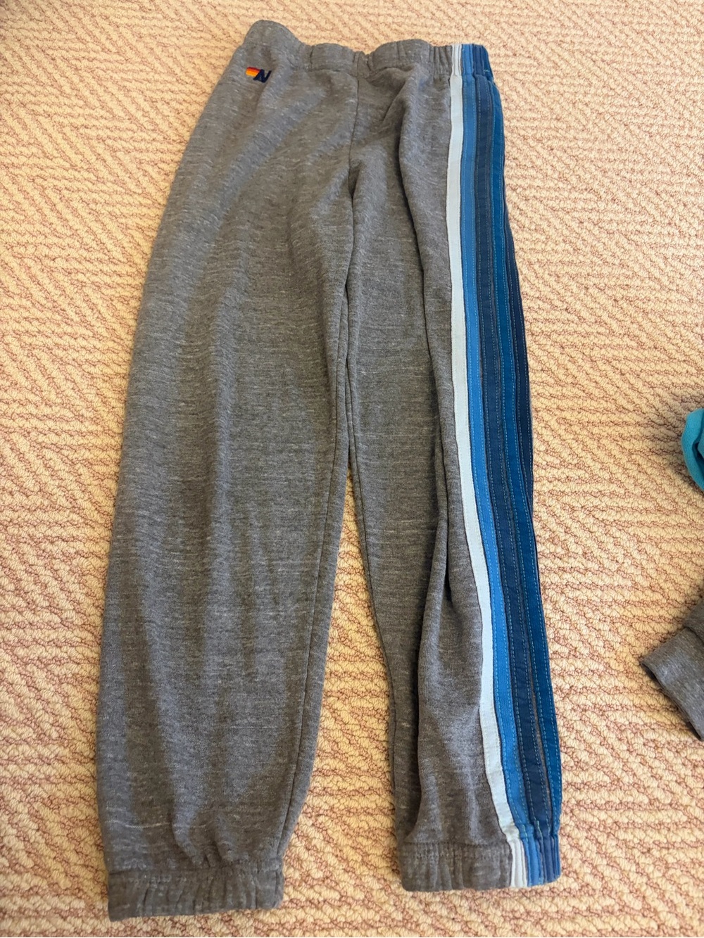 Aviator Nation Grey Joggers with Blue Side Stripes